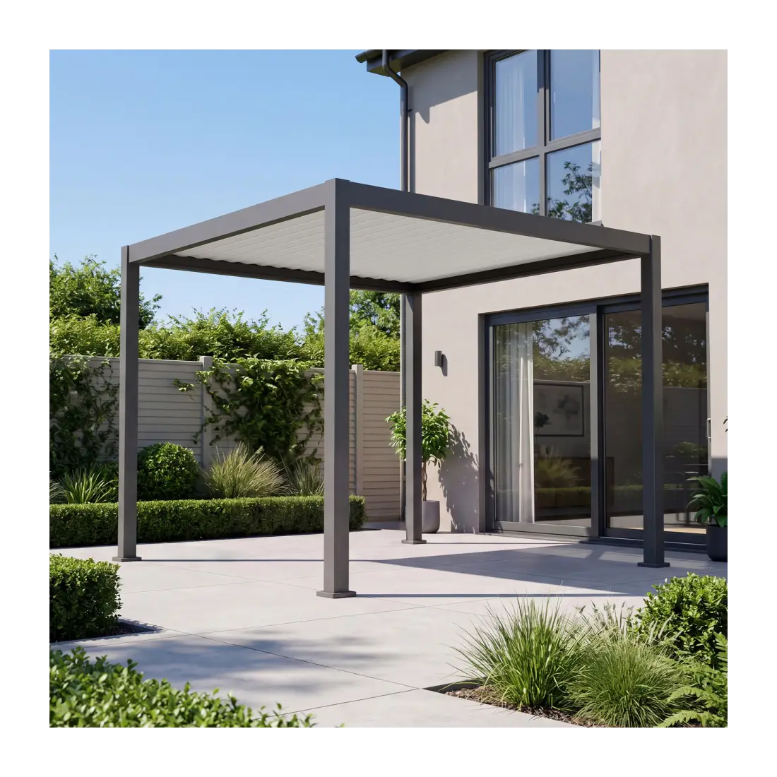 Umbra Aluminium Metal Fixed Roof Carport - 3m x 3m Free Standing