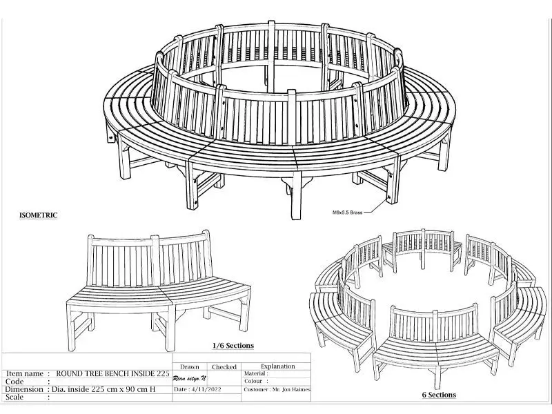 Large Circular Tree Bench