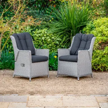 Talia Rattan Reclining Dining Chair - Set of 2