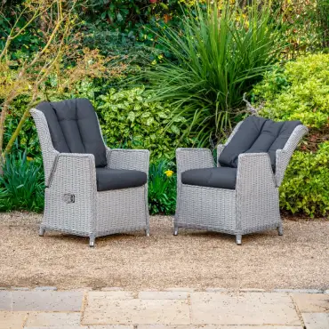Talia Rattan Reclining Dining Chair - Set of 2