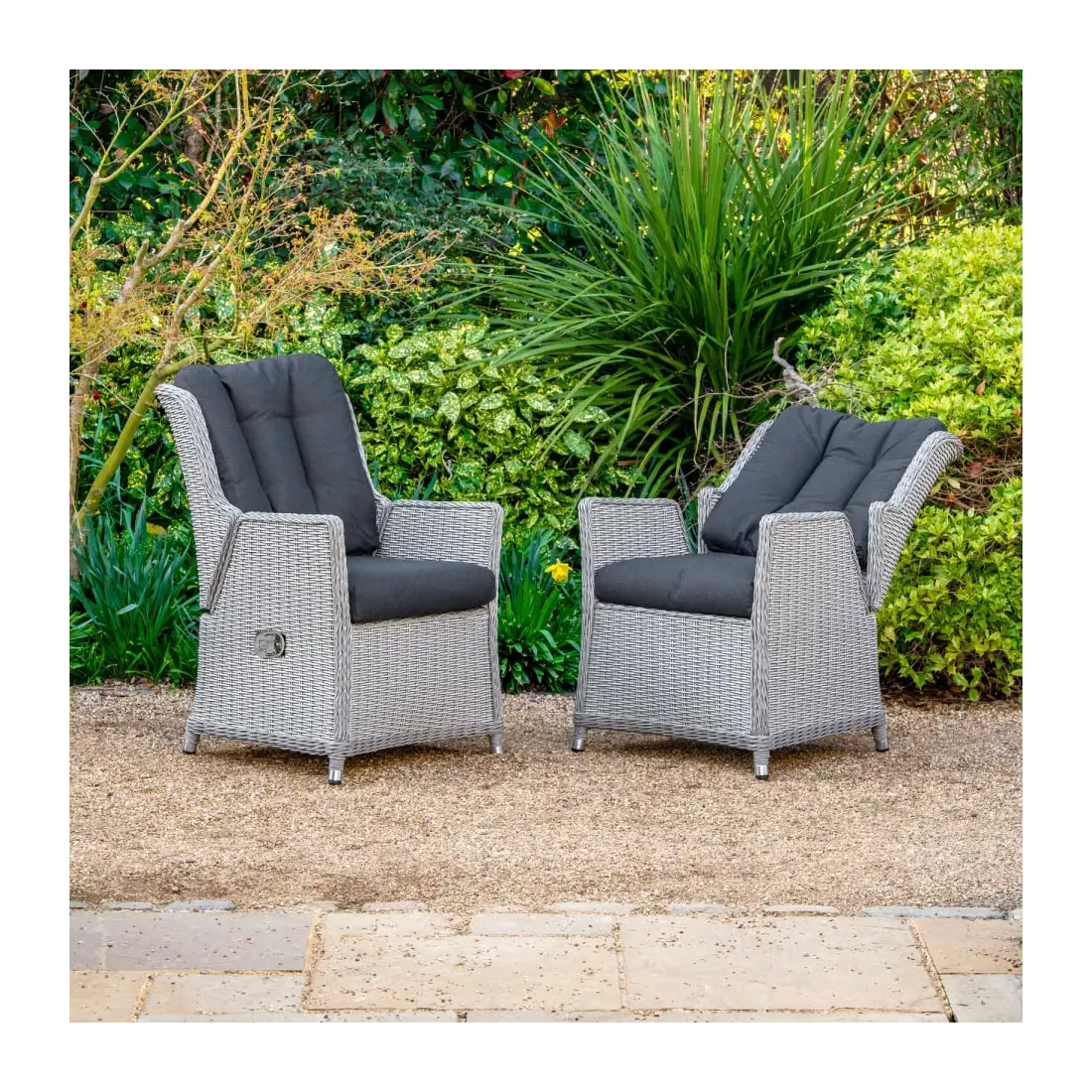 Talia Rattan Reclining Dining Chair - Set of 2