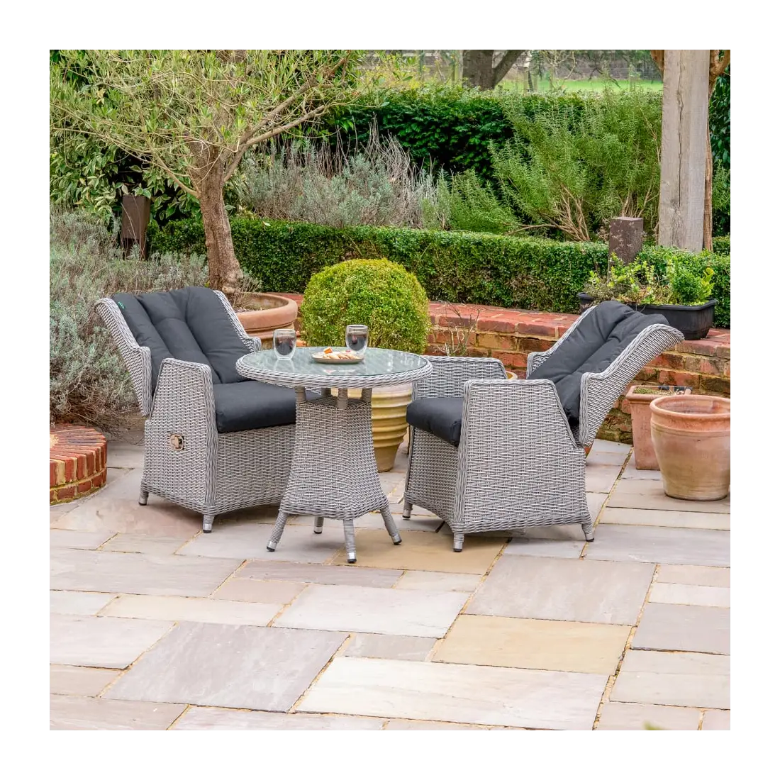 Talia 2 Seat Rattan Bistro Set - Round Table