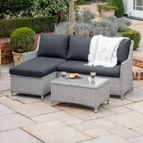 Talia Rattan 3 Seater Chaise Sofa Lounging Set