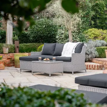 Talia Rattan 3 Seater Chaise Sofa Lounging Set
