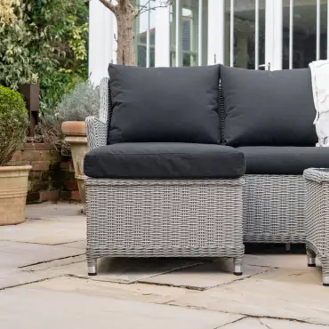 Talia Rattan 3 Seater Chaise Sofa Lounging Set