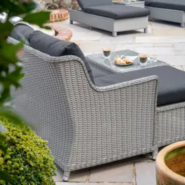 Talia Rattan 3 Seater Chaise Sofa Lounging Set