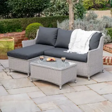 Talia Rattan 3 Seater Chaise Sofa Lounging Set