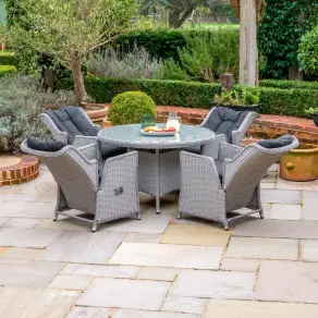 Talia 4 Seat Rattan Dining Set - Round Table