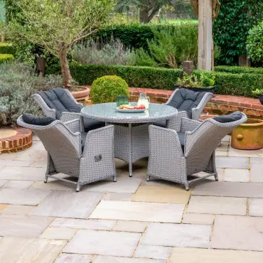 Talia 4 Seat Rattan Dining Set - Round Table