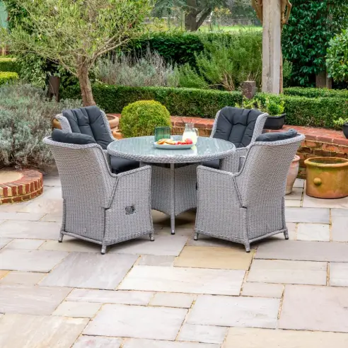 Talia 4 Seat Rattan Dining Set - Round Table