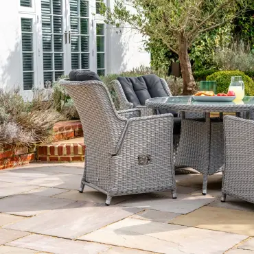 Talia 4 Seat Rattan Dining Set - Round Table
