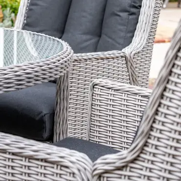 Talia 4 Seat Rattan Dining Set - Round Table