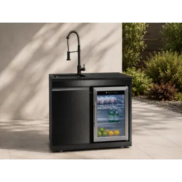 Oasis Premium Outdoor Kitchen Sink & Fridge Unit