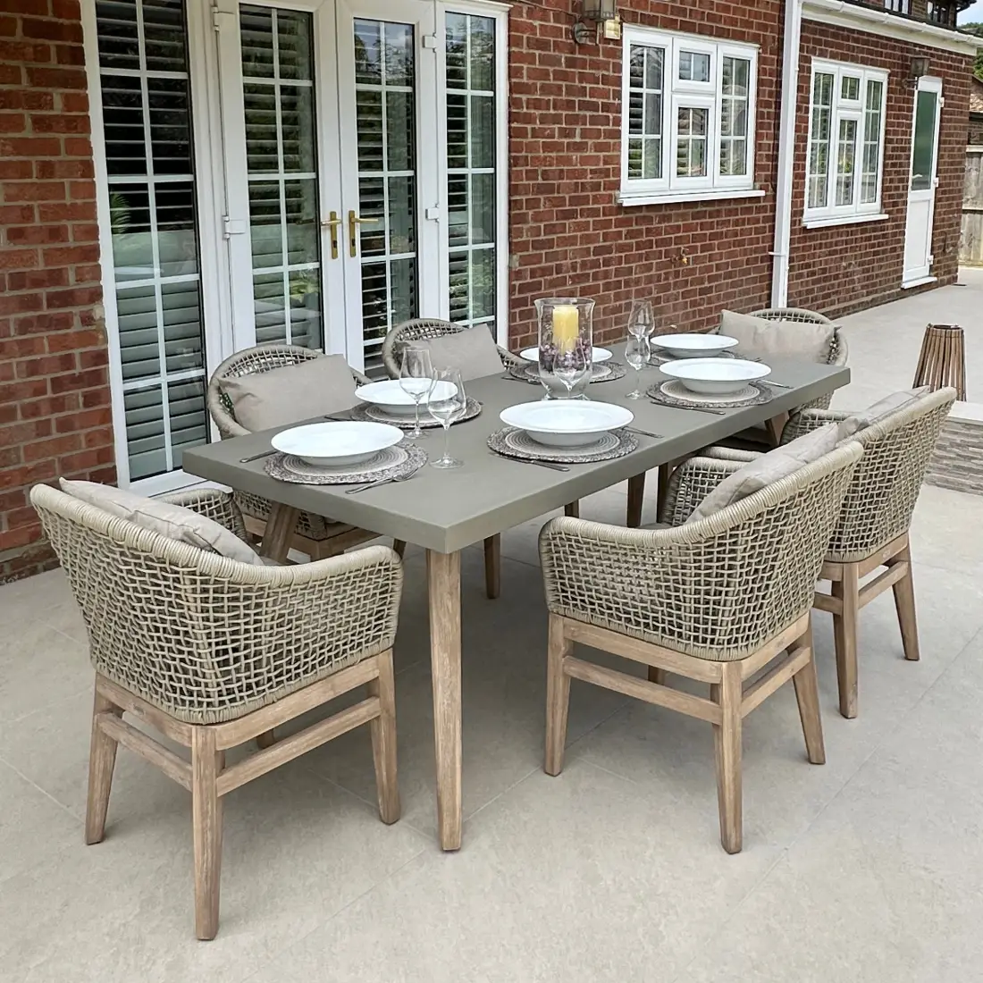 Nova - Summer 6 Seat Rectangular Dining Set - Beige Nova - Summer 6 Seat Rectangular Dining Set - Beige