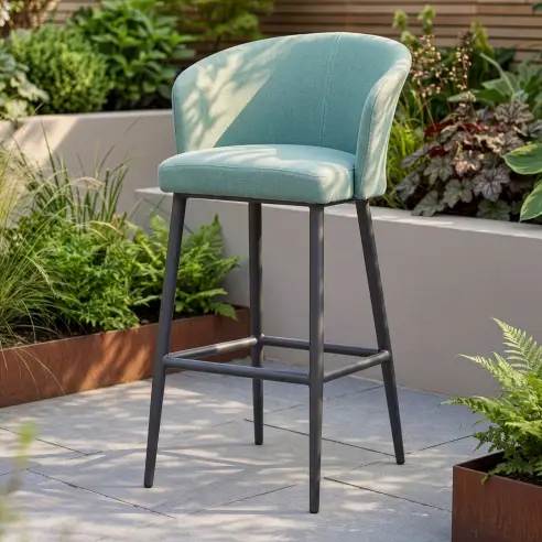 Zen Pair of Fabric High Bar Stools Zen Pair of Fabric High Bar Stools