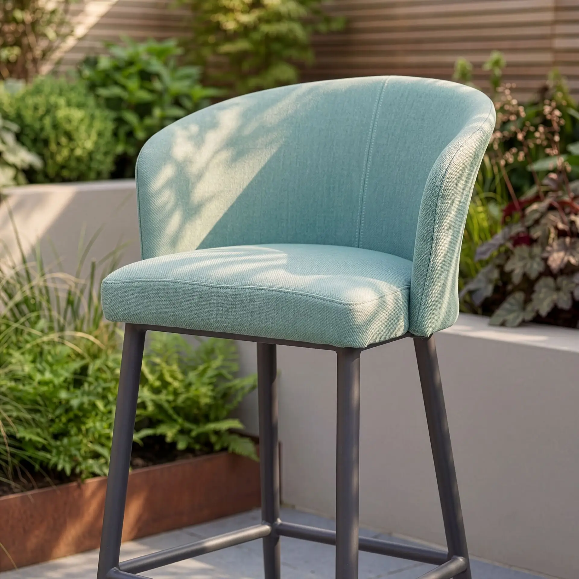 Zen Pair of Fabric High Bar Stools