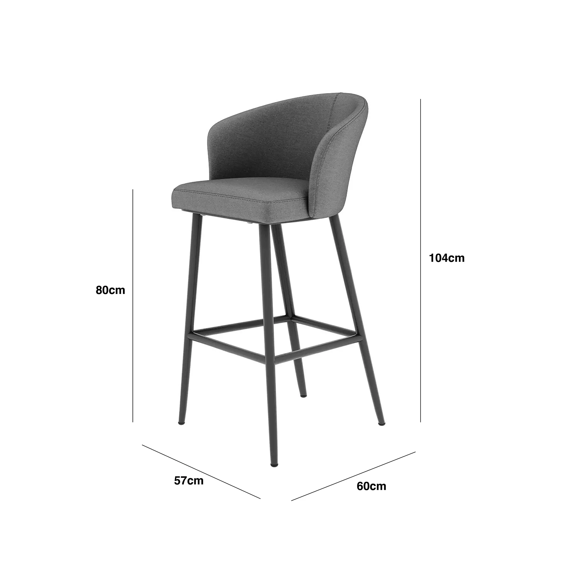 Fabric High Zen Bar Stool
