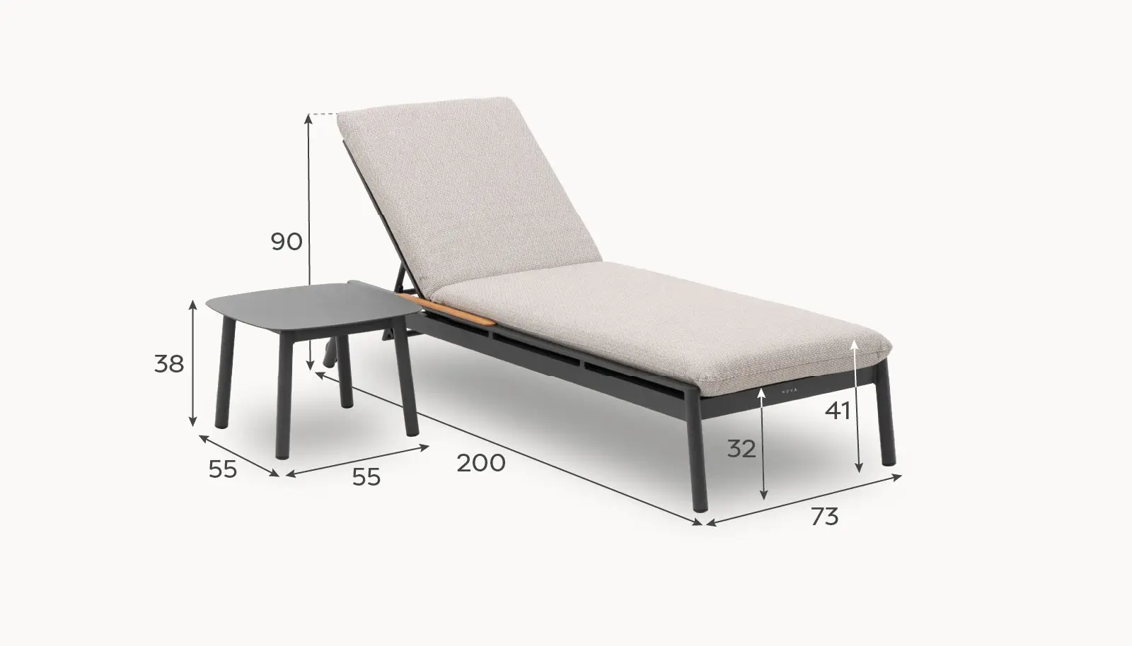 Monti Aluminium Sun Lounger
