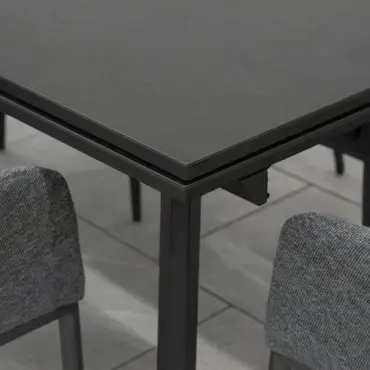 Ally 4-10 Seat Fabric Dining Set - Rectangular Extending Table in Graphite Grey
