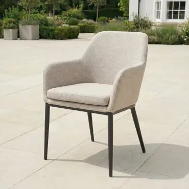 Ally 4-10 Seat Fabric Dining Set - Rectangular Extending Table in Oatmeal