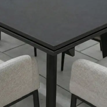 Ally 4-10 Seat Fabric Dining Set - Rectangular Extending Table in Oatmeal