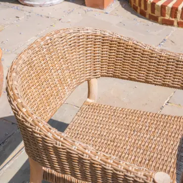 Hailey 6 Seat Rattan Wood Dining Set