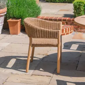 Hailey 4 Seat Rattan Wood Dining Set