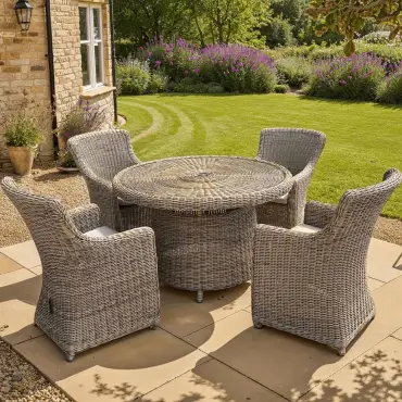 Seville 4 Chair Round Dining Set