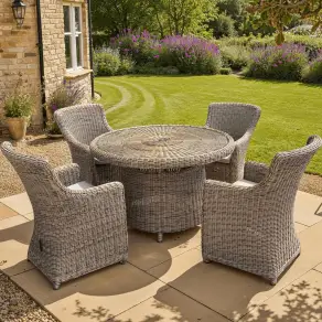 Seville 4 Chair Round Dining Set