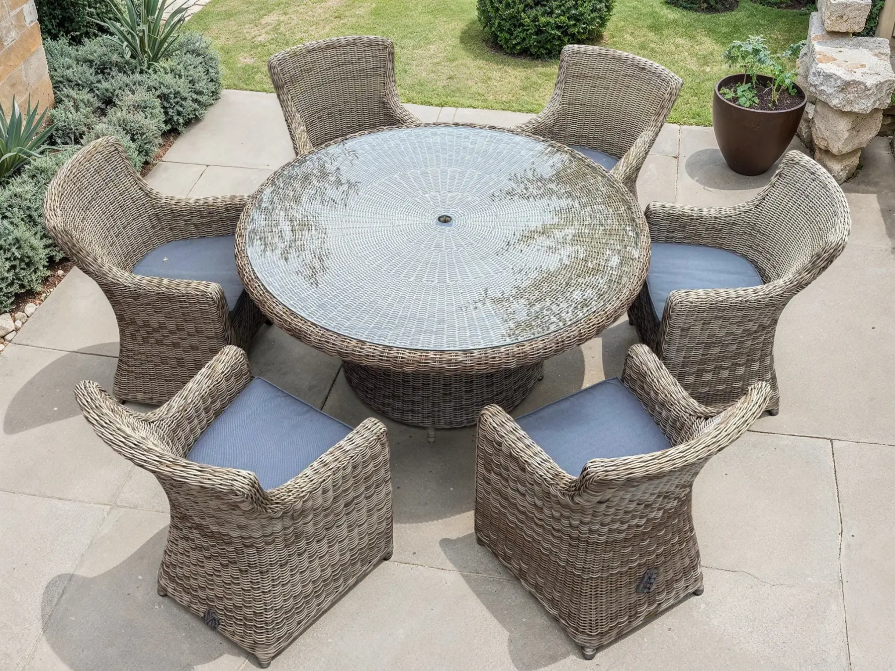 Seville 6 Chair Round Dining Set