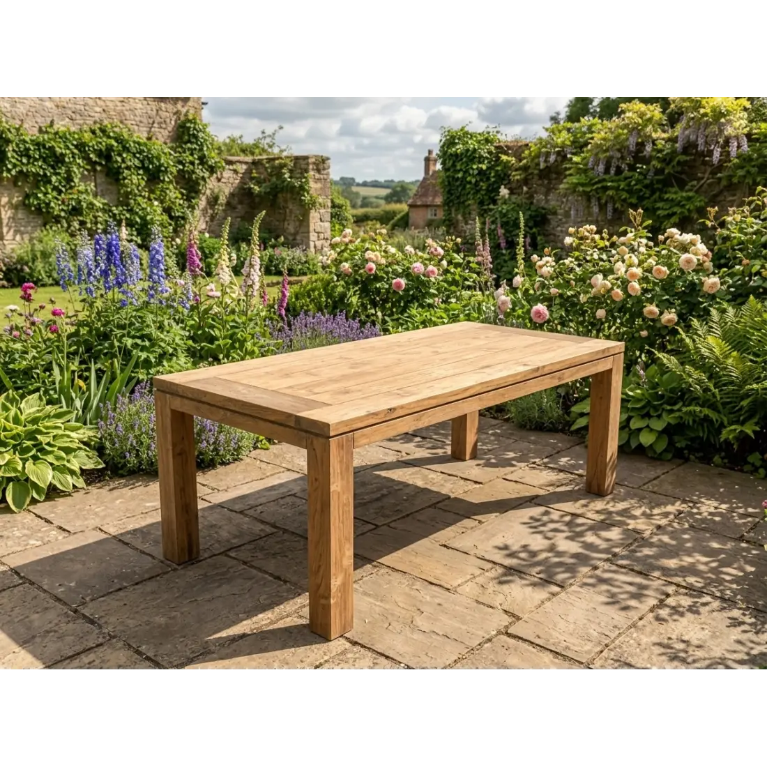 York 2m Table reclaimed teak garden furniture