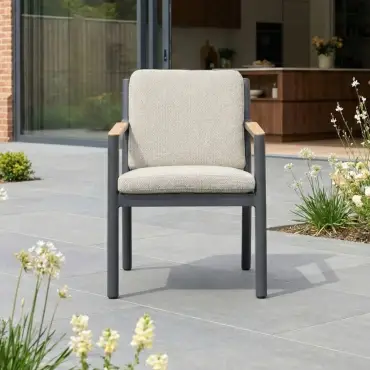 Monti 8 Seat Aluminium Wood Dining Set - Rectangular Table
