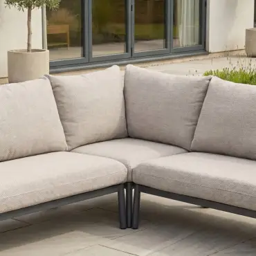 Monti Aluminium Wood Corner Sofa Lounging Set