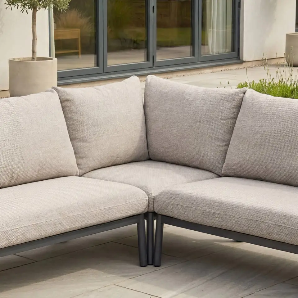 Monti Aluminium Wood Corner Sofa Lounging Set