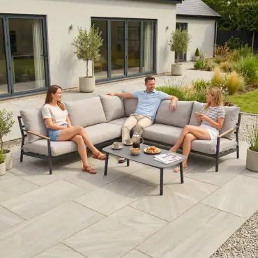 Monti Aluminium Wood Corner Sofa Lounging Set