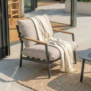 Monti Aluminium Wood 2 Seater Sofa Lounging Set