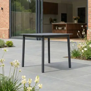 Monti 4 Seat Aluminium Wood Dining Set - Square Table