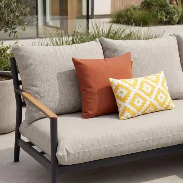 Monti Aluminium Wood 3 Seater Chaise Sofa Lounging Set