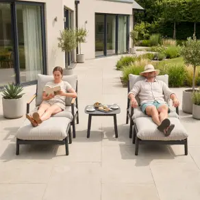 Monti Aluminium Wood 5 Piece Lounging Set
