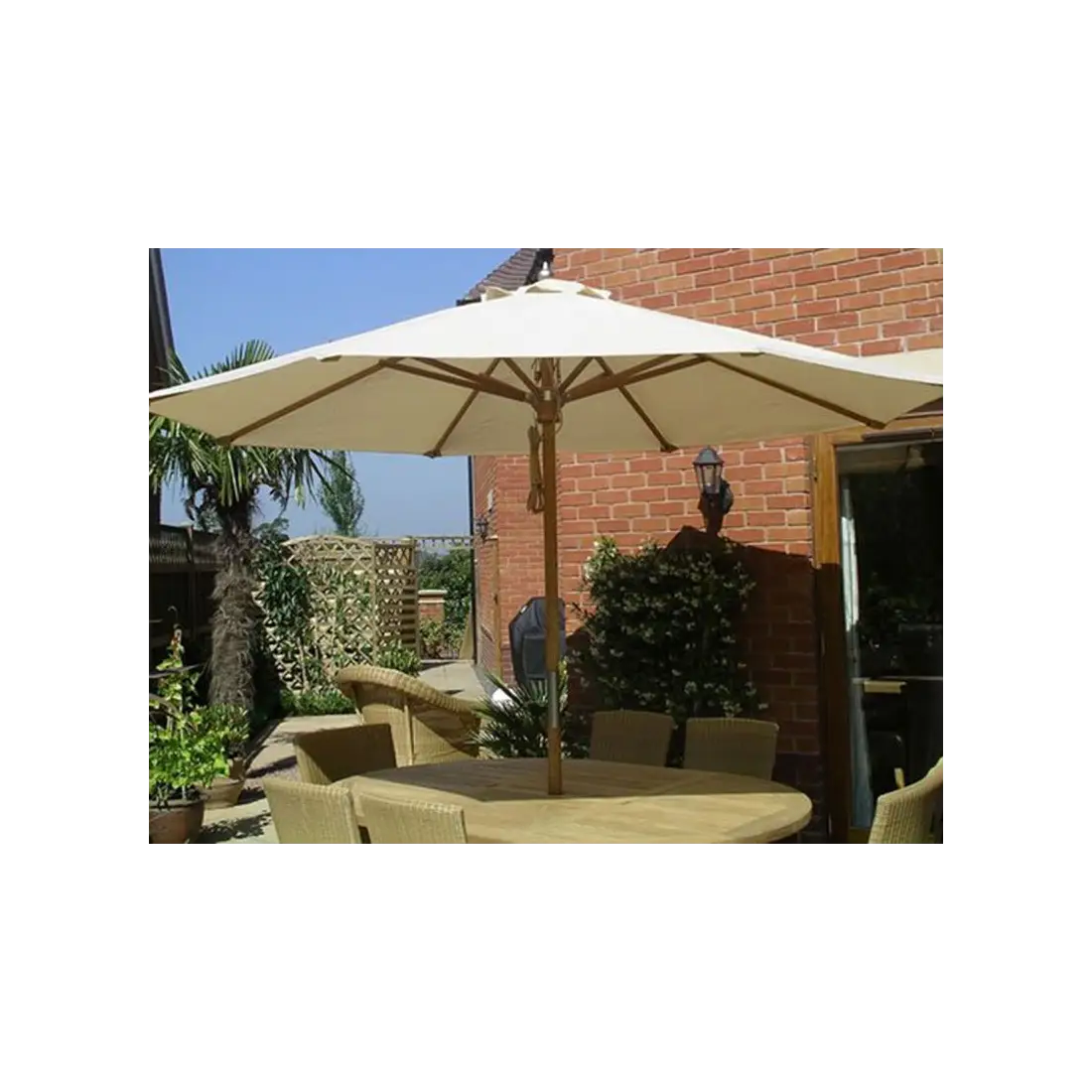 Diamond Teak Parasol 3.5m Diameter