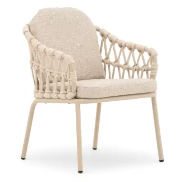 Antigua 6 Seat Round Dining Set - Sicily Open Rope Weave Dining Chairs