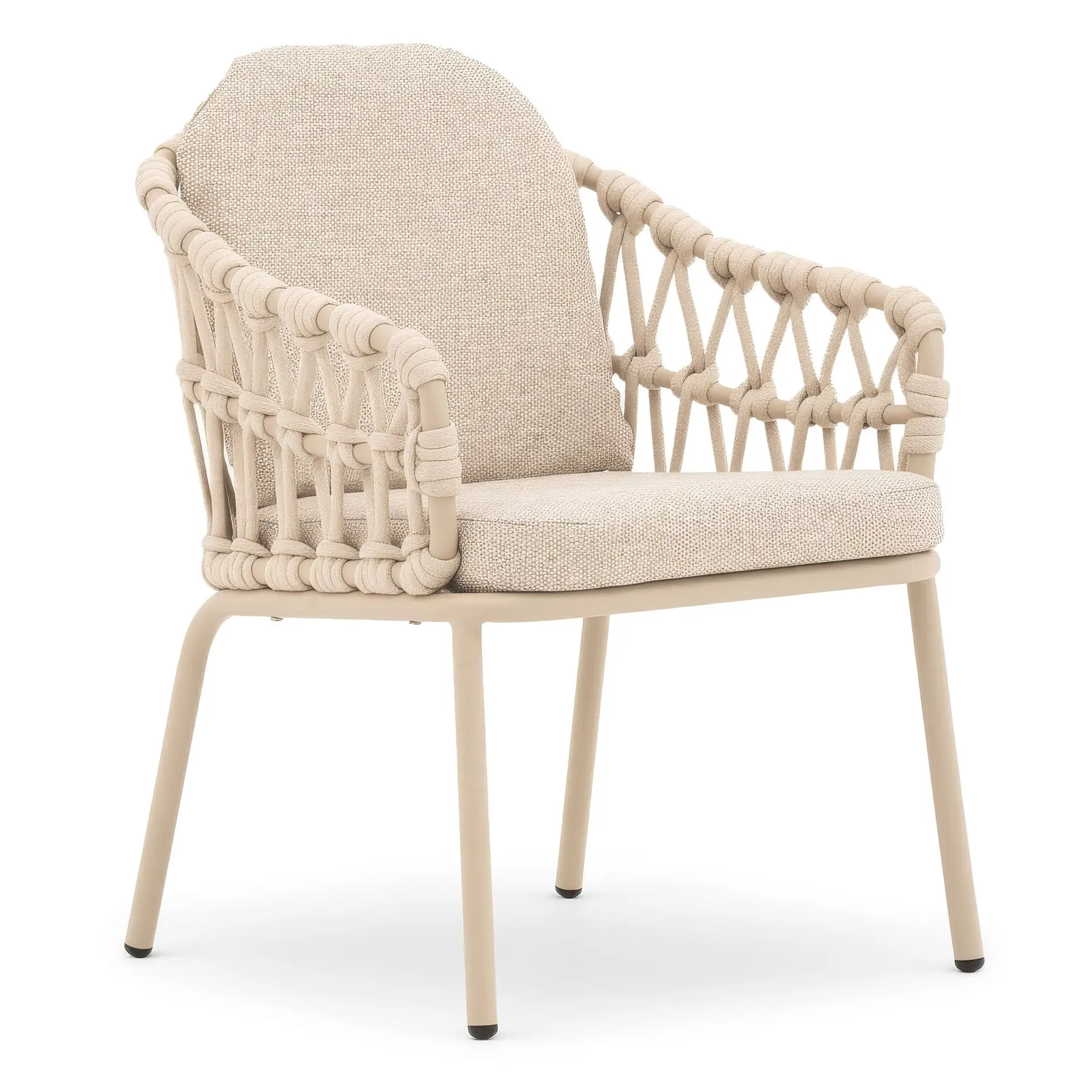 Antigua 6 Seat Round Dining Set - Sicily Open Rope Weave Dining Chairs