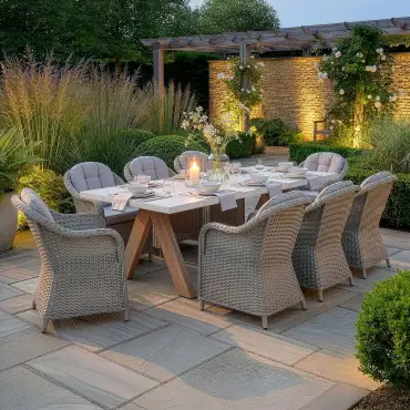Antigua 8 Seat Rectangular Dining Set - Oxford Heritage Rattan Dining Chairs