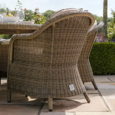 Antigua 6 Seat Round Dining Set - Winchester Heritage Rattan Dining Chairs
