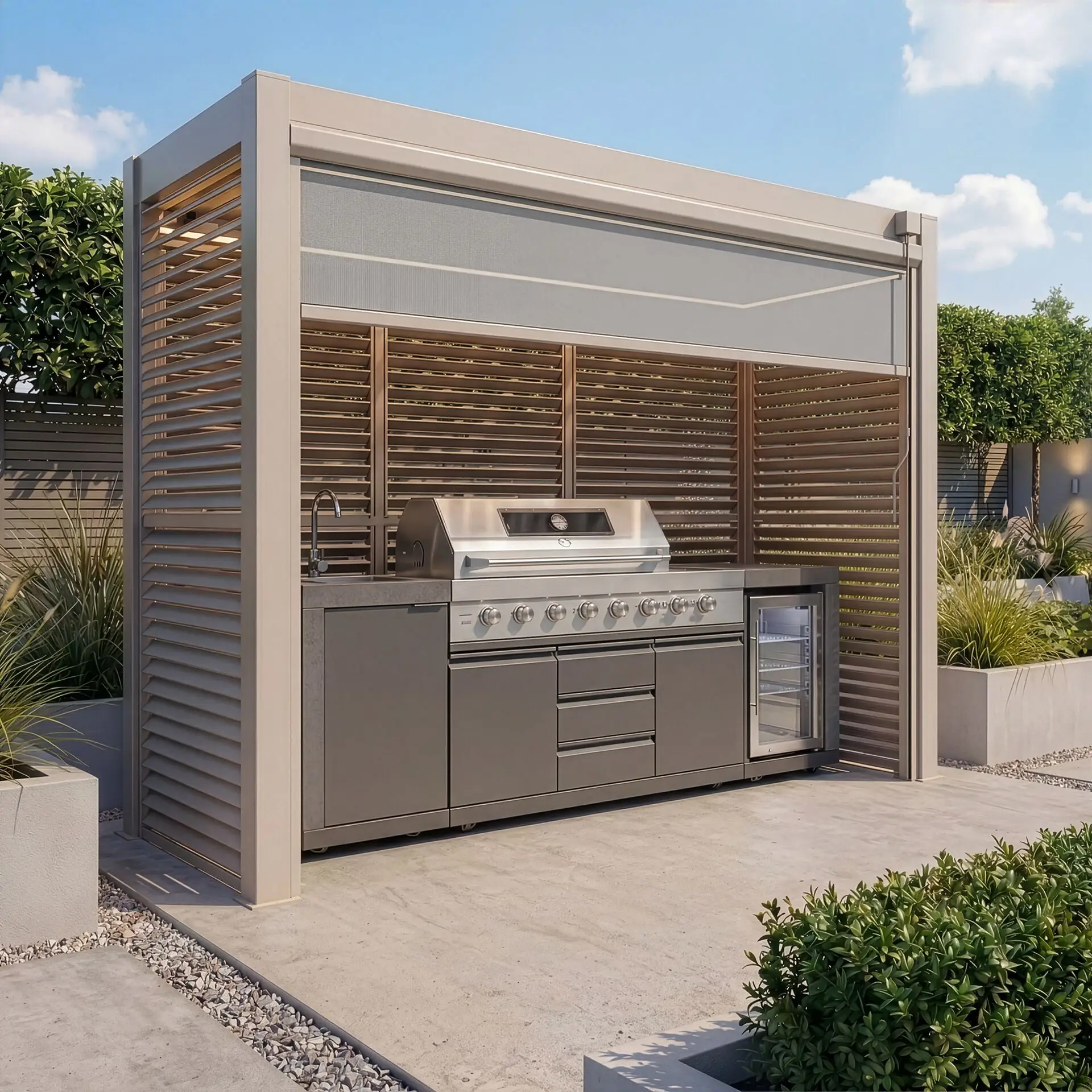 Como Freestanding BBQ Shelter 1