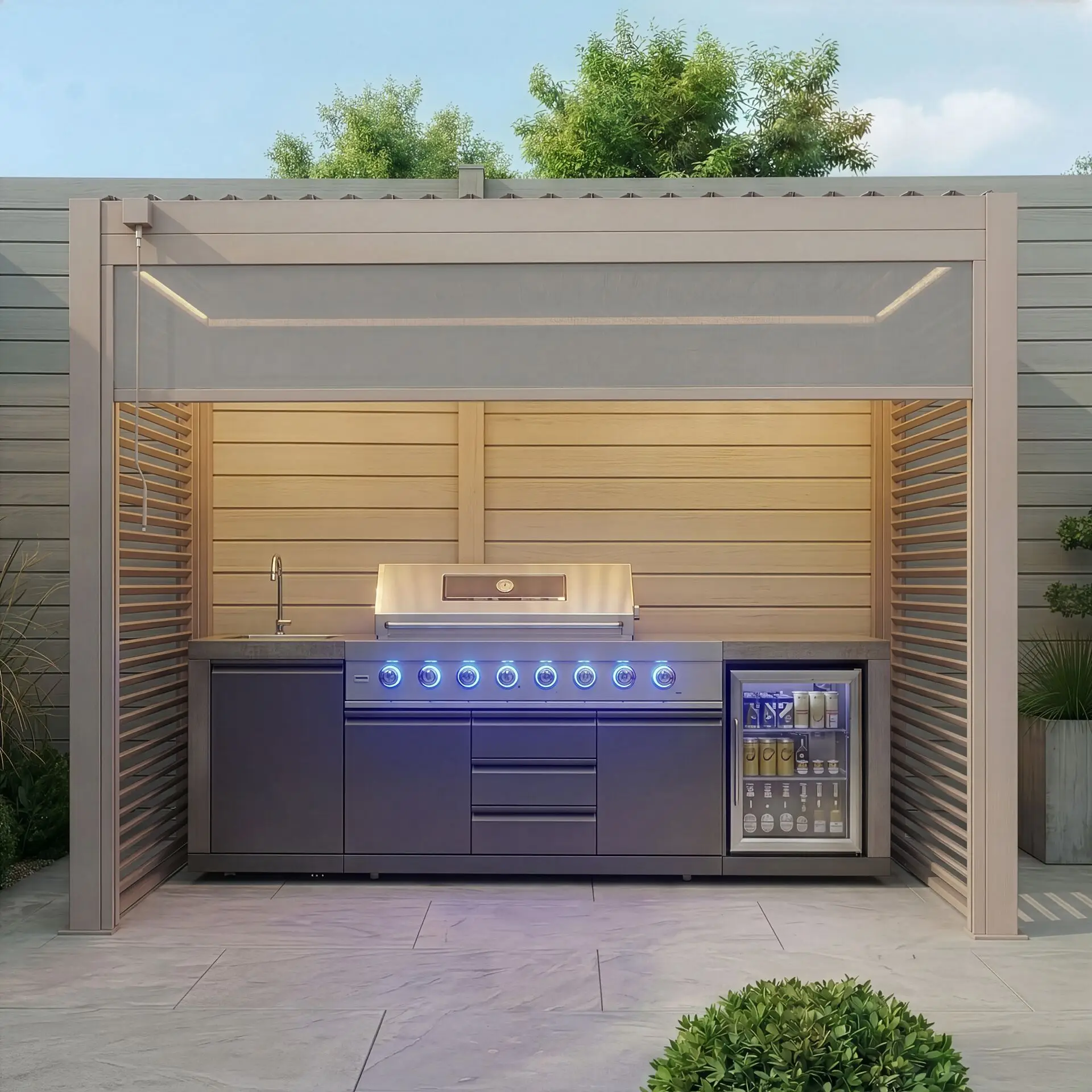 Como Freestanding BBQ Shelter 2