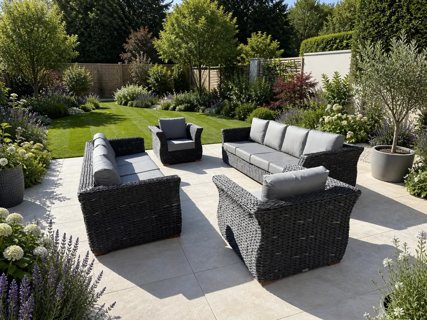Montana Rattan 4 Seater Double Sofa Suite