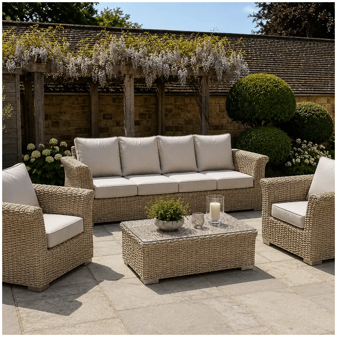Montana sofa suite – UV-stable 4-seater with armchairs Montana sofa suite – UV-stable 4-seater with armchairs