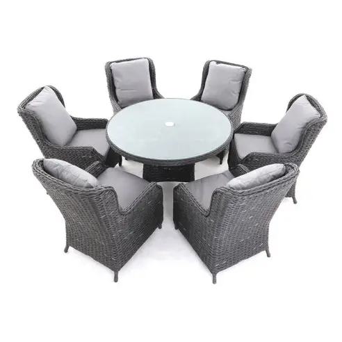 Montana round dining set – 1.5m table & armchairs Montana round dining set – 1.5m table & armchairs