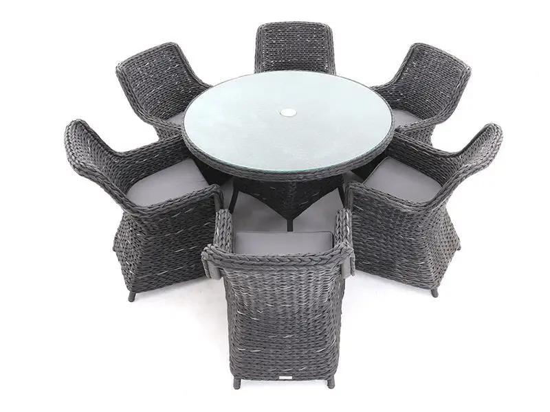 Midnight Montana Round 6 Chair Dining Set